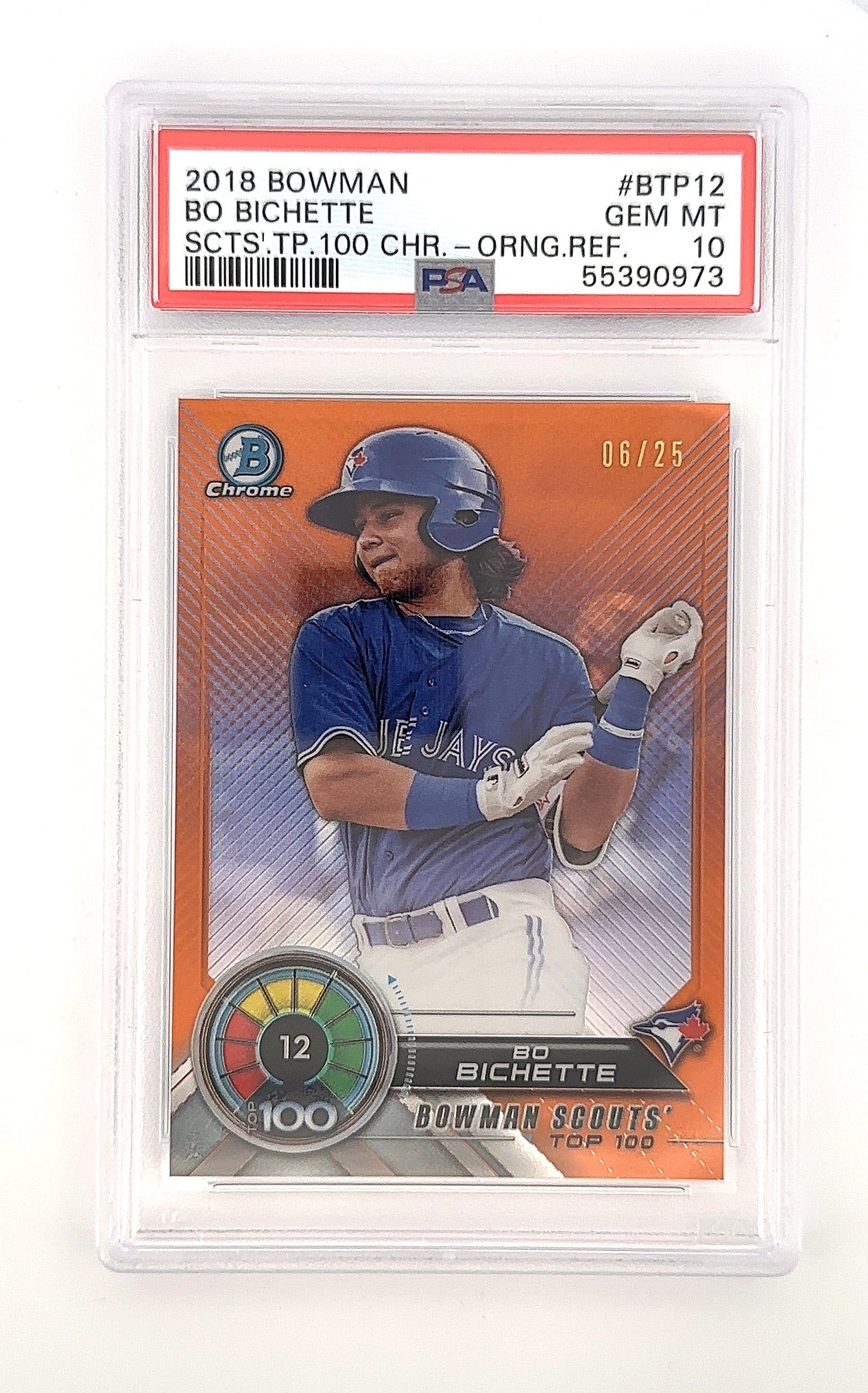 2018 Bowman Scouts' Top 100 Bo Bichette /25 #BTP-12 PSA 10 — front