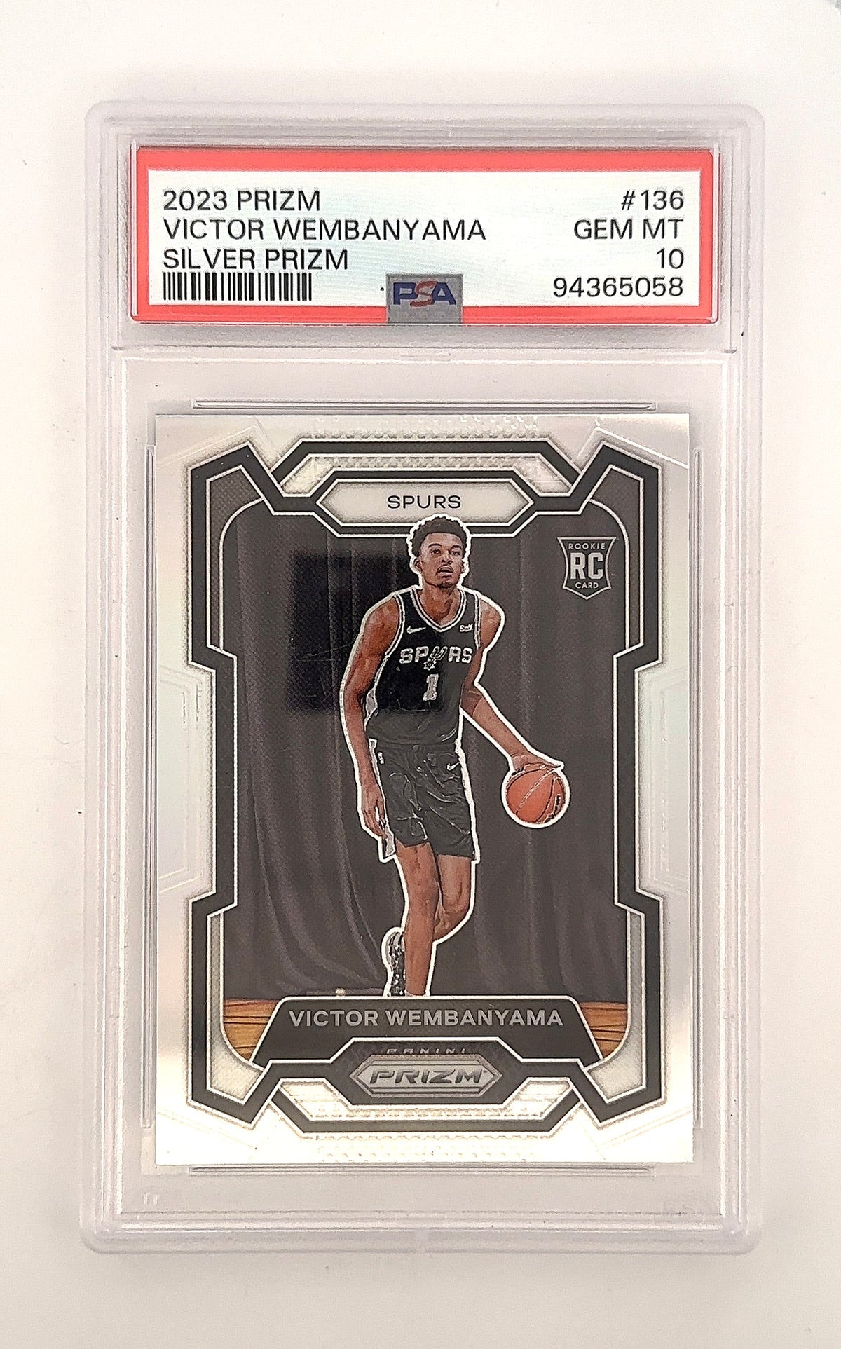 2023 Panini Prizm Victor Wembanyama [Silver] #136 PSA 10 — front