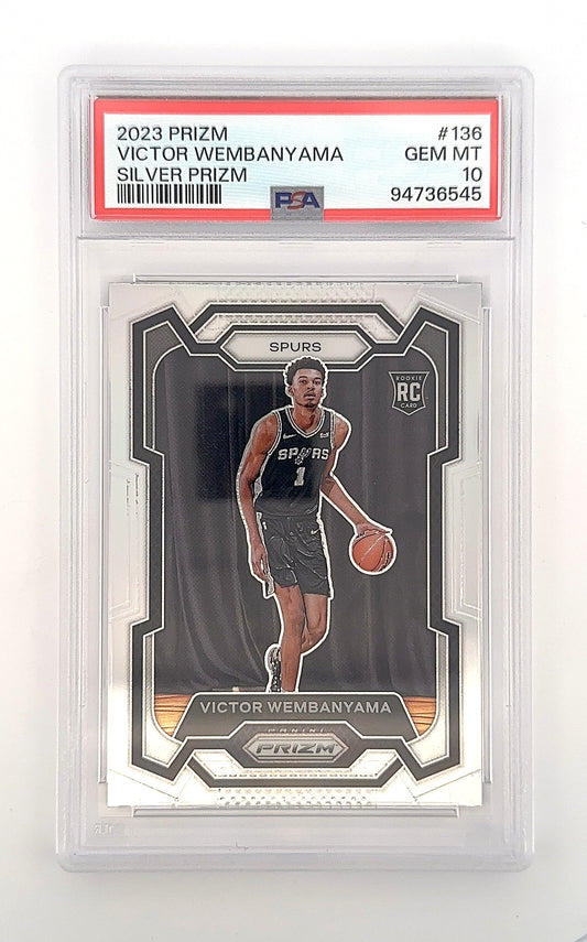 2023 Panini Prizm Victor Wembanyama [Silver] #136 PSA 10 — front