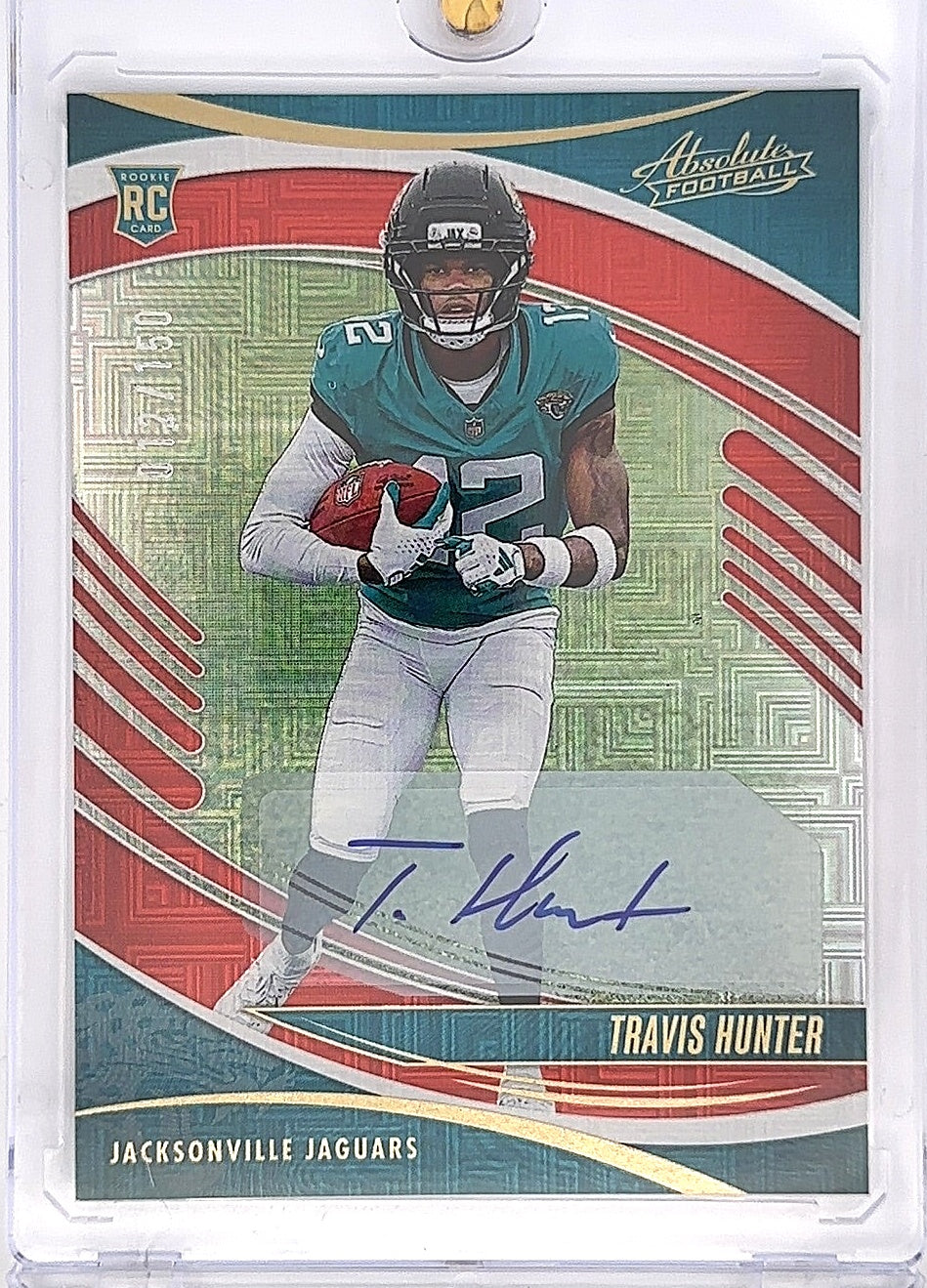 2025 Panini Absolute Travis Hunter [Signature] #186 012/150 — front