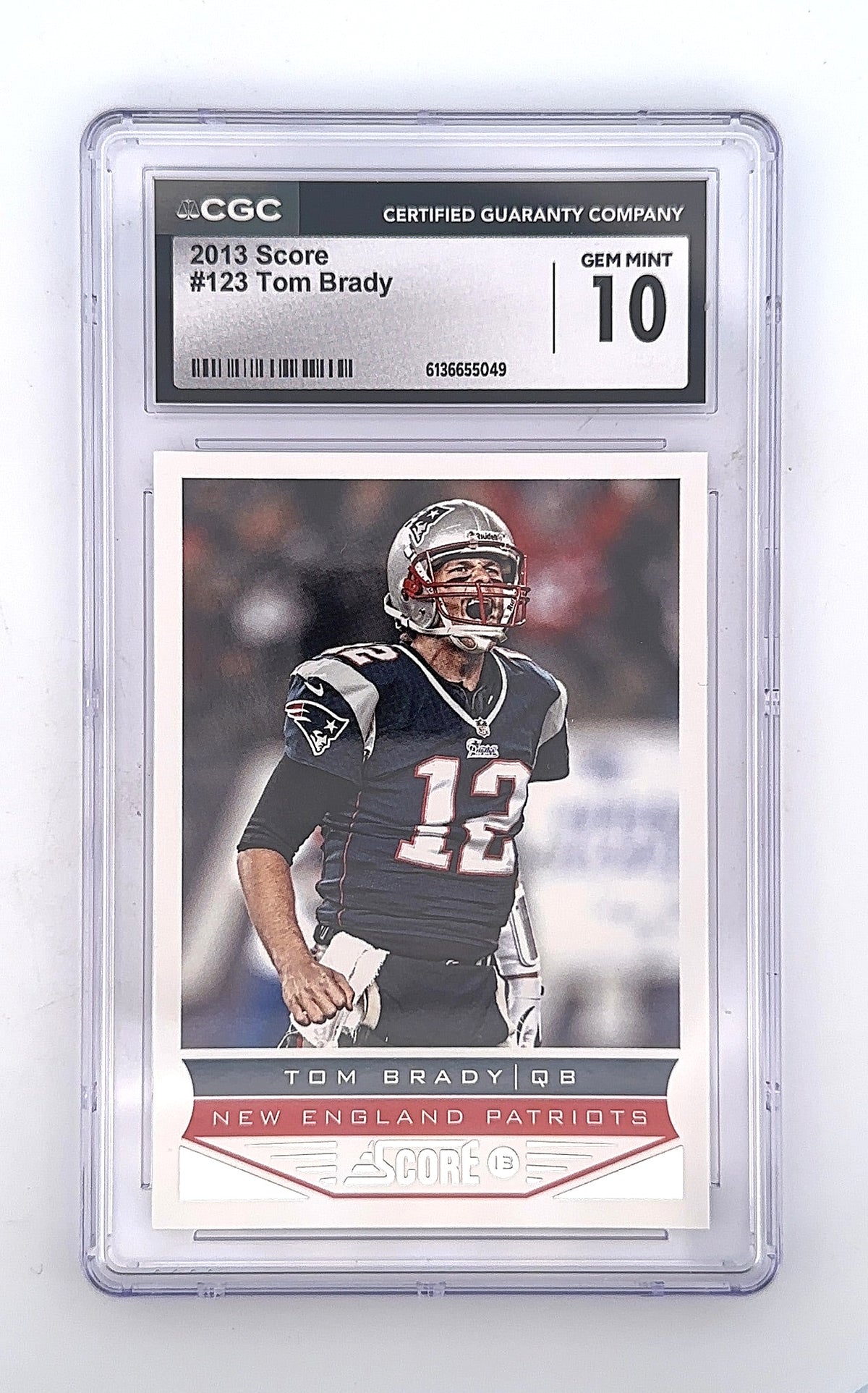 Tom Brady #123 2013 Score CGC PRISTINE 10 — front
