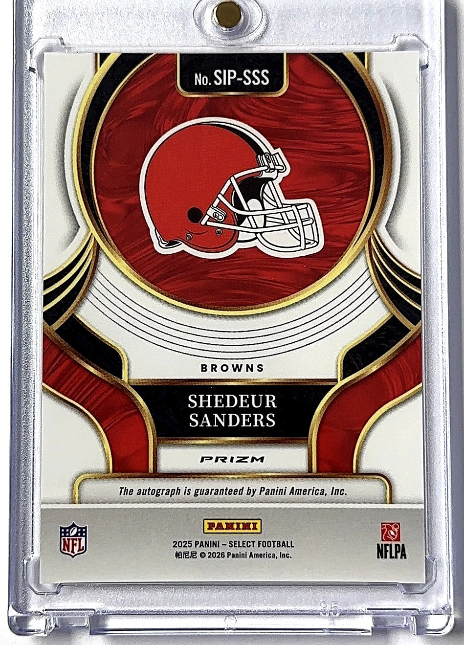 2025 Panini Select Select Signature Prizm Shedeur Sanders #SIP-SSS RC AUTO — back