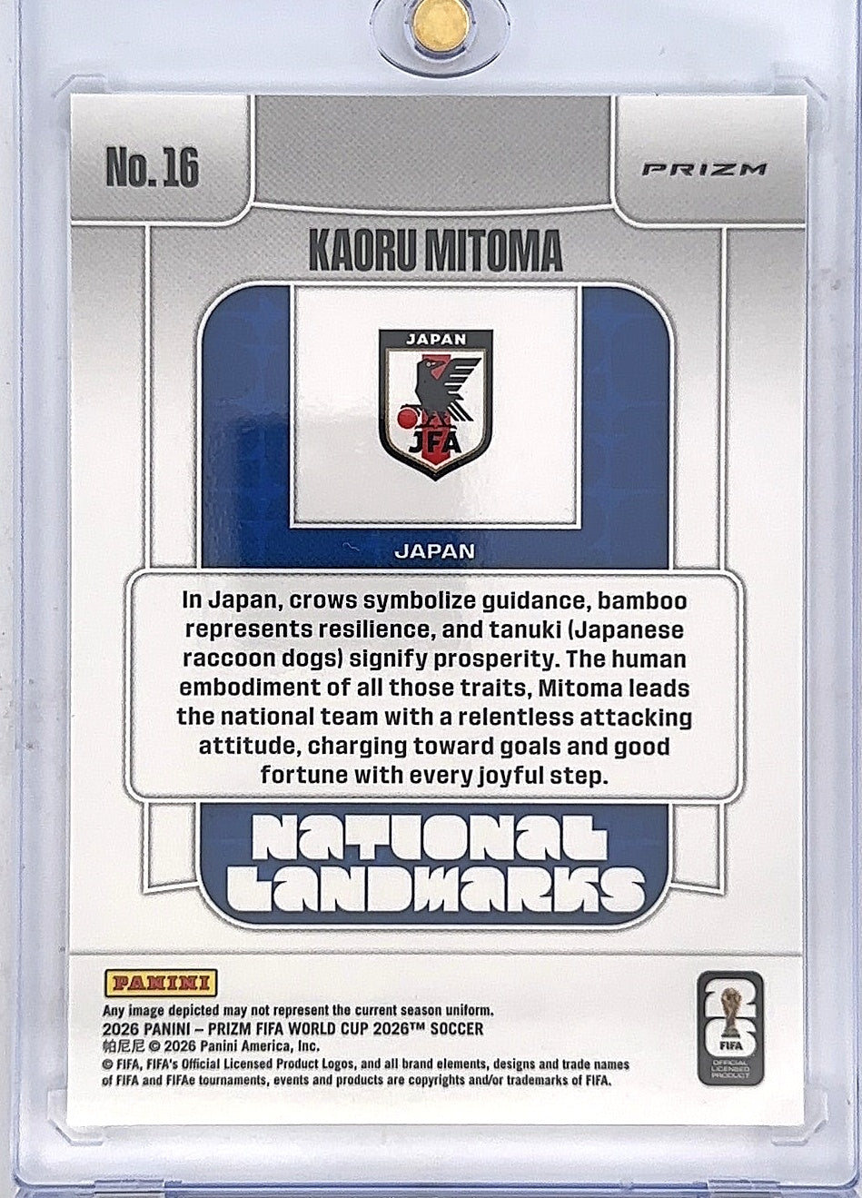 Kaoru Mitoma FIFA World Cup 2026 Nat’l Landmarks — back