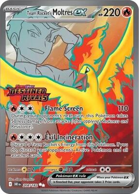 Team Rocket's Moltres ex - 208/182 (Destined Rivals Stamp) #208/182 — stock