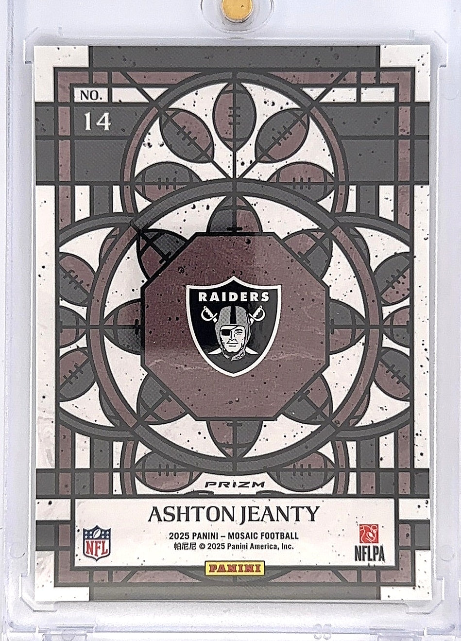 2025 Panini Mosaic Stained Glass Ashton Jeanty #14 — back