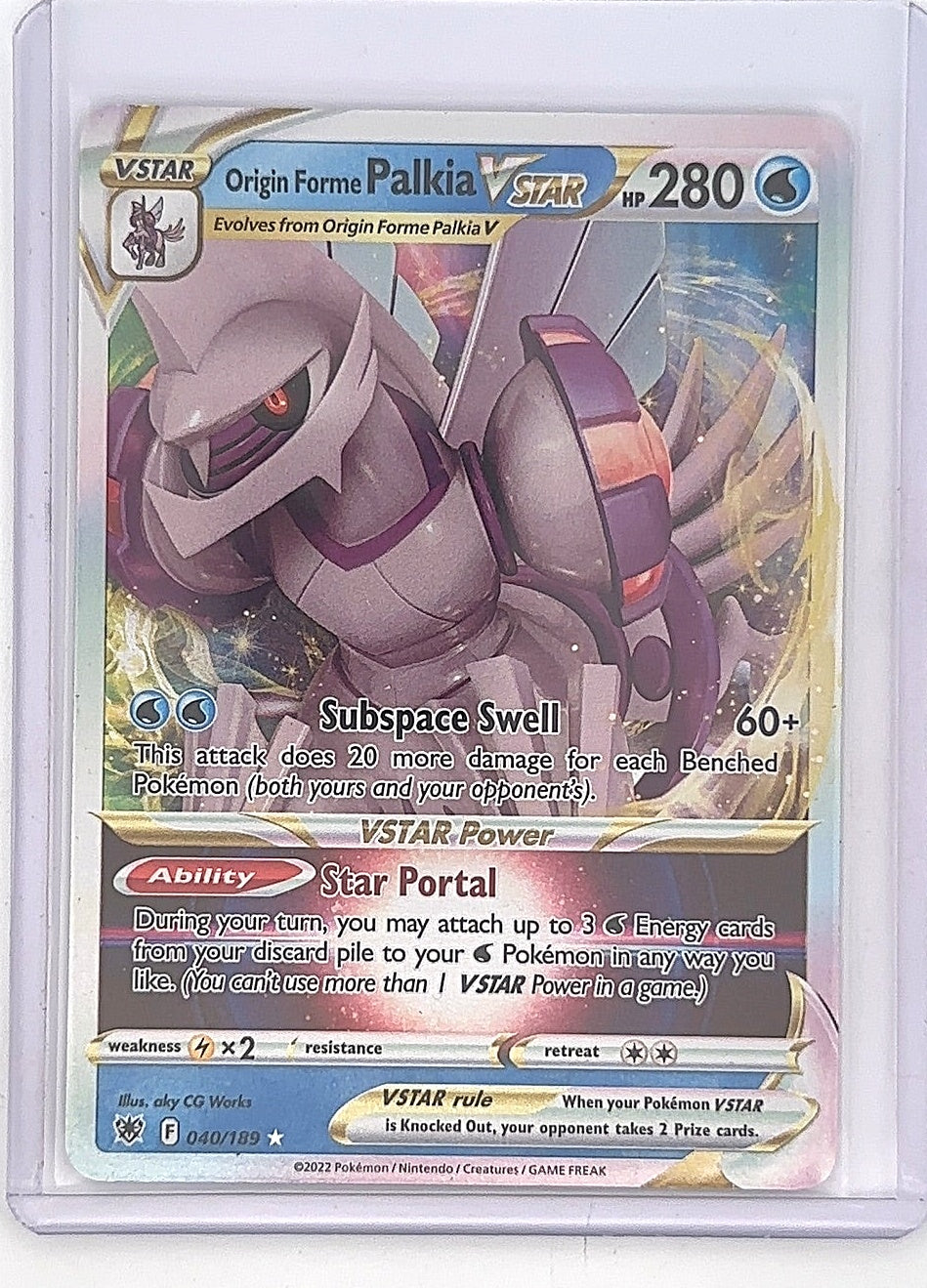Origin Forme Palkia VSTAR #040/189 — front