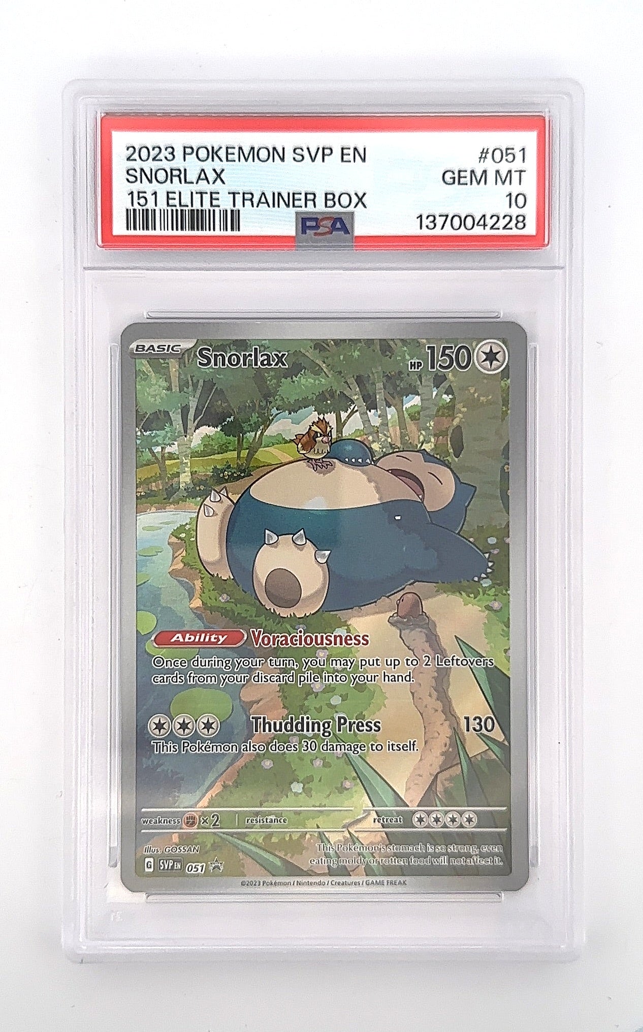 Snorlax - 051 #051 PSA GEM MT 10 — front