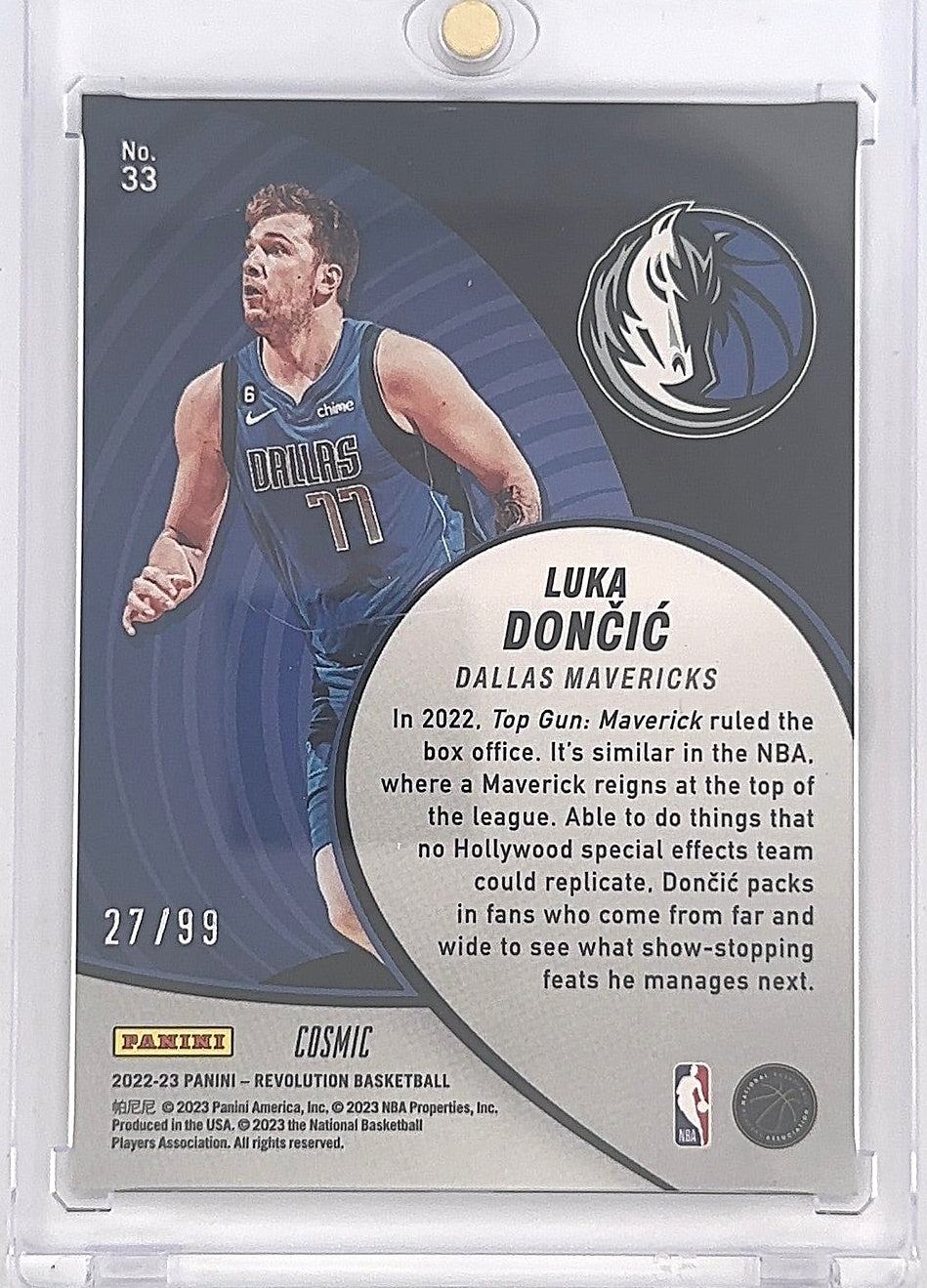 2022 Panini Revolution Vortex Luka Doncic [Cubic] #33 — back