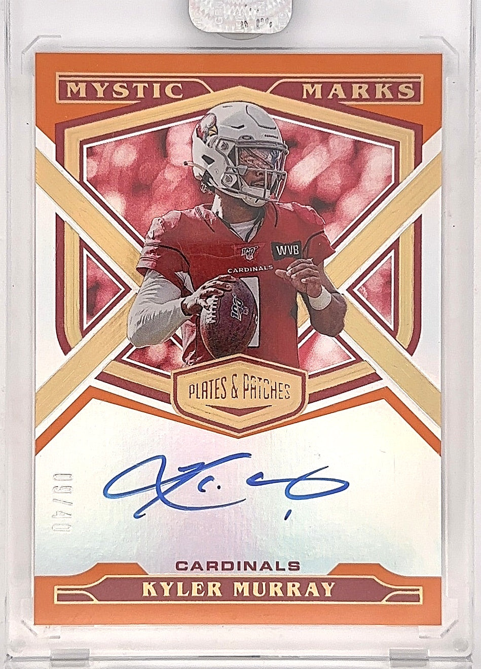 2023 Panini Plates and Patches 2020 Mystic Marks Kyler Murray [Orange] #MY-KM — front