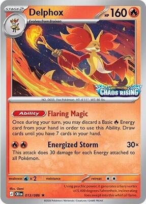 Delphox - 013/086 (Chaos Rising Stamped) #013/086 — stock
