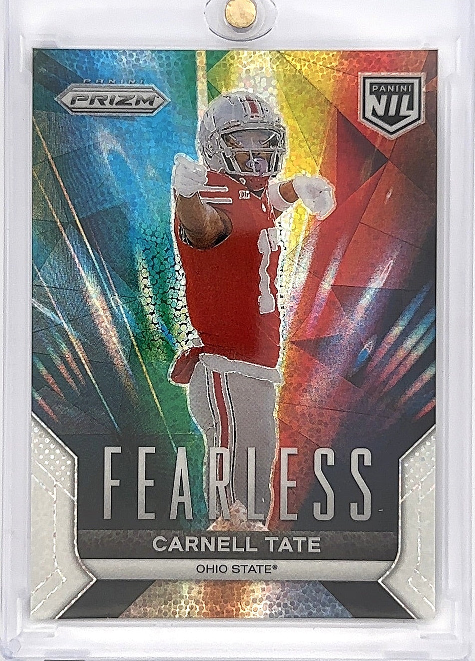 2024-25 Carnell Tate Panini Prizm NIL Fearless [White Sparkle] #F-3 — front