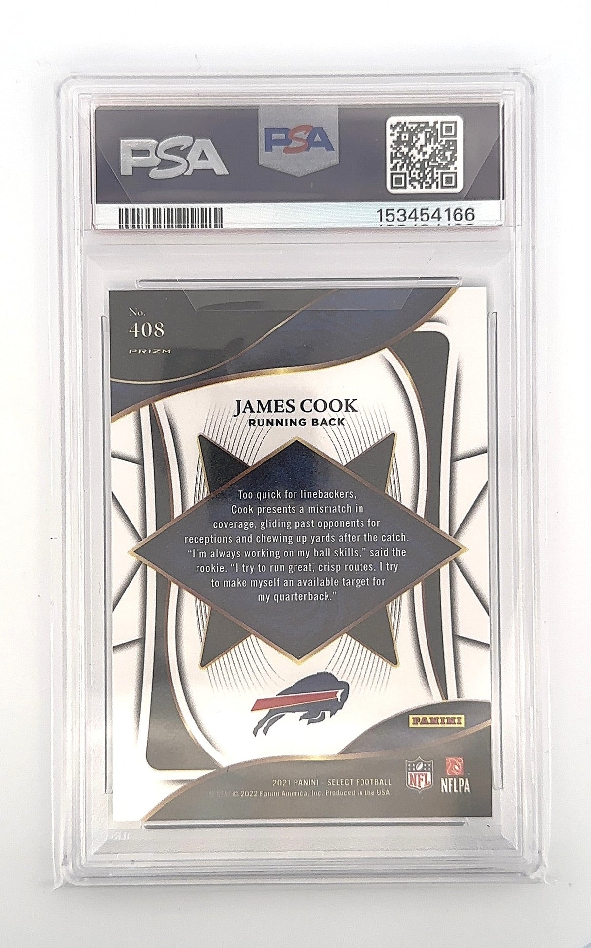 2021 Panini Select James Cook #408 PSA 9 — back