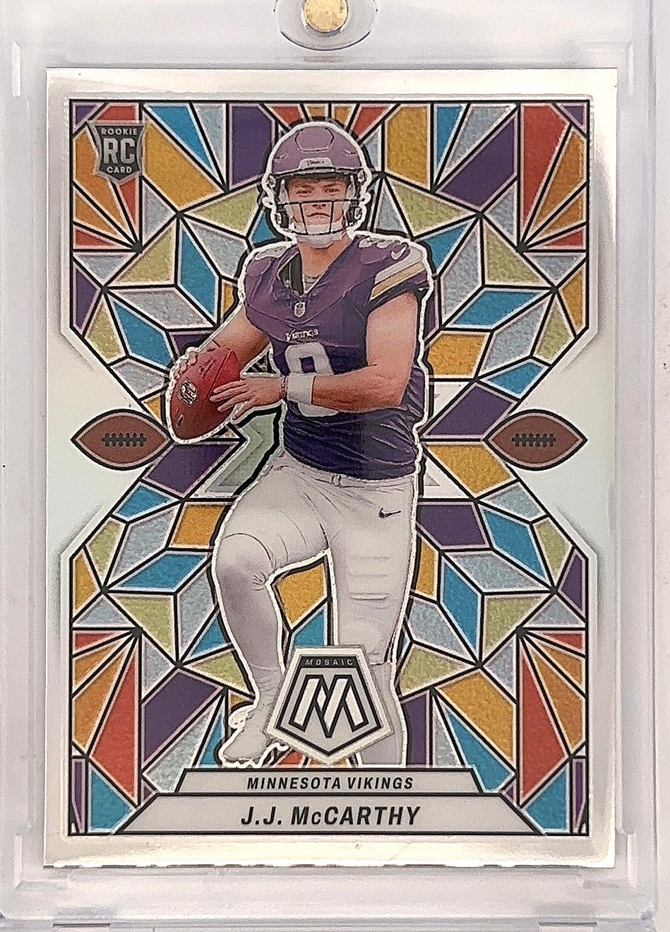 2024 Panini Mosaic Stained Glass J.J. McCarthy #SG-23 — front