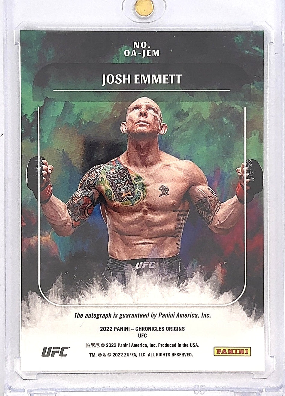 2022 Josh Emmett Panini Origins Auto #OA-JEM — back