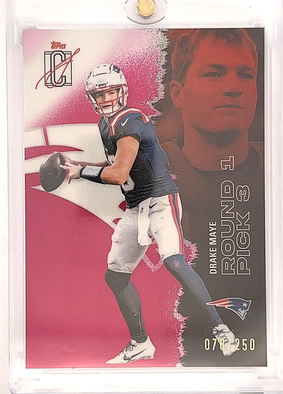 2025 Topps Signature Class Drake Maye [Magenta Refractor Chrome] #38 — front
