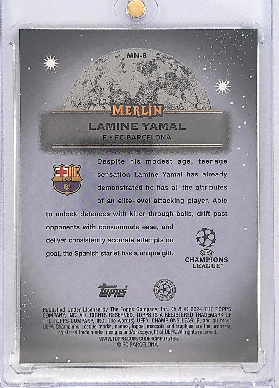 2023-24 Topps Merlin UEFA Mystic Nights Lamine Yamal #MN-8 — back