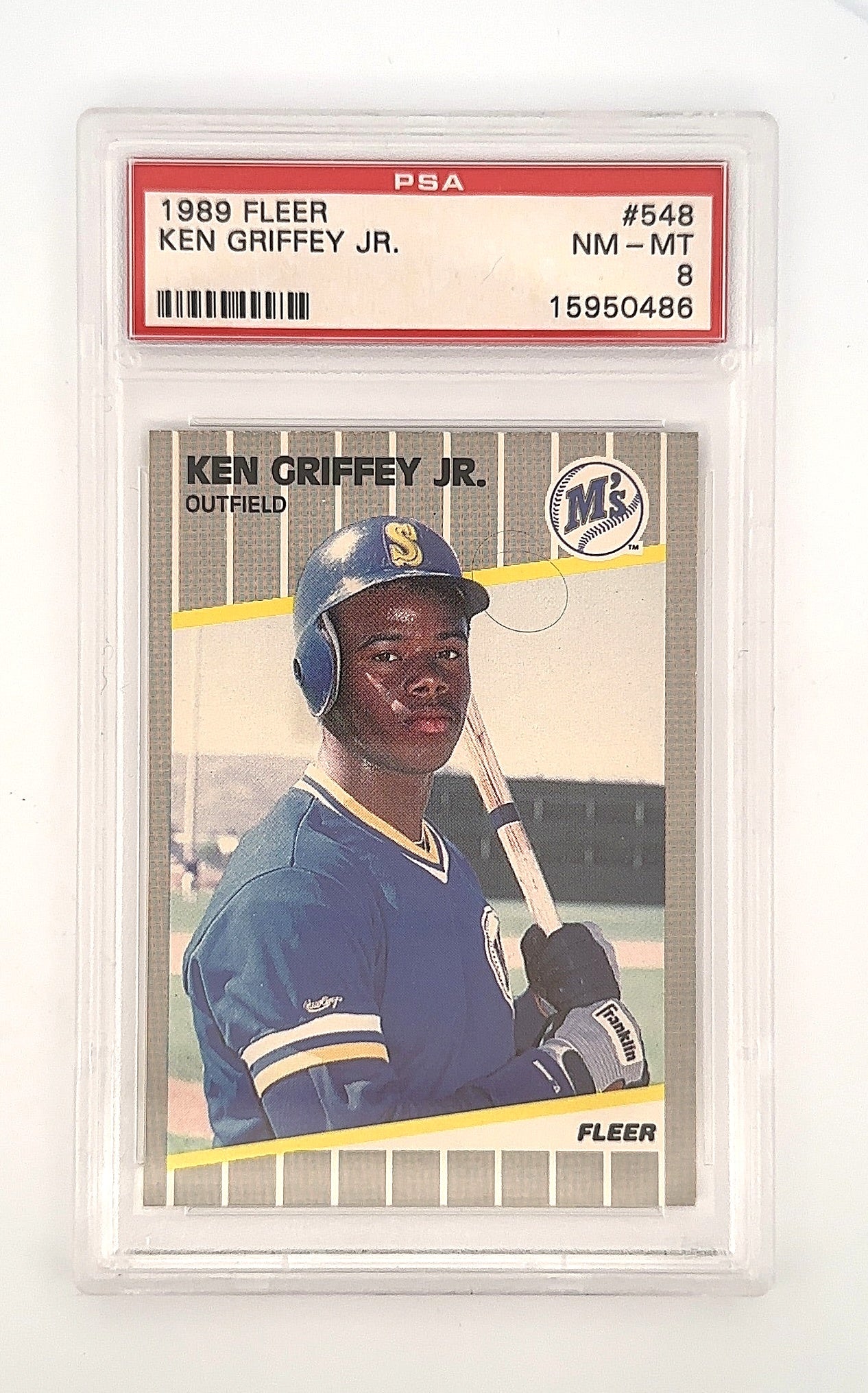 1989 Fleer Ken Griffey Jr. #548 PSA 8 — front