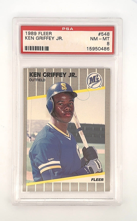 1989 Fleer Ken Griffey Jr. #548 PSA 8 — front