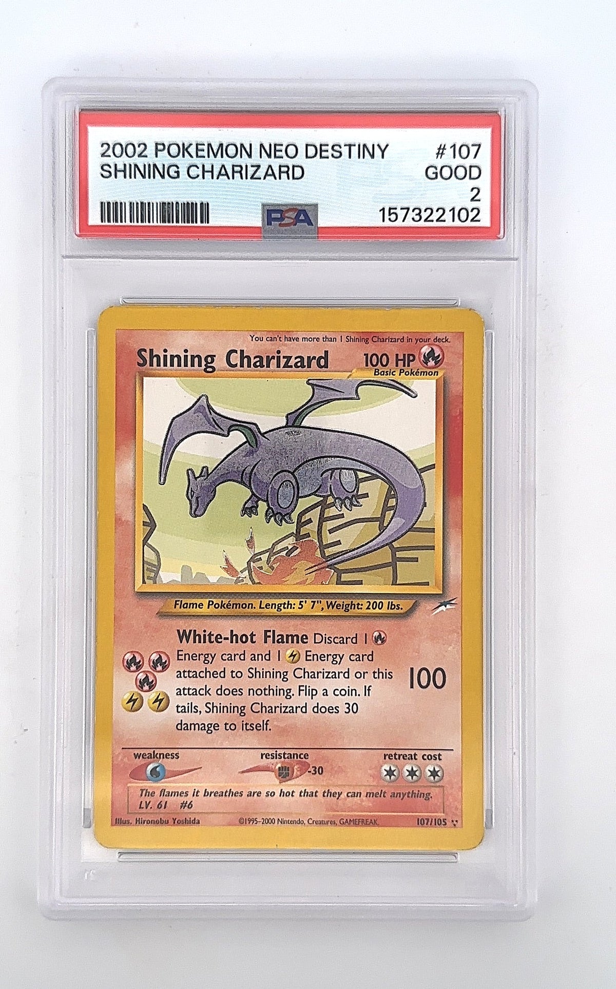 Shining Charizard #107/105 PSA GOOD 2 — front