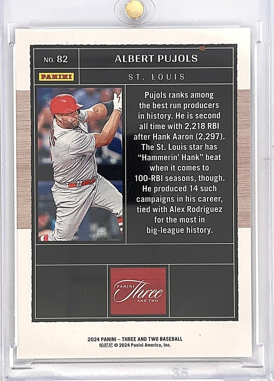 Albert Pujols Blue #82 14/15 — back