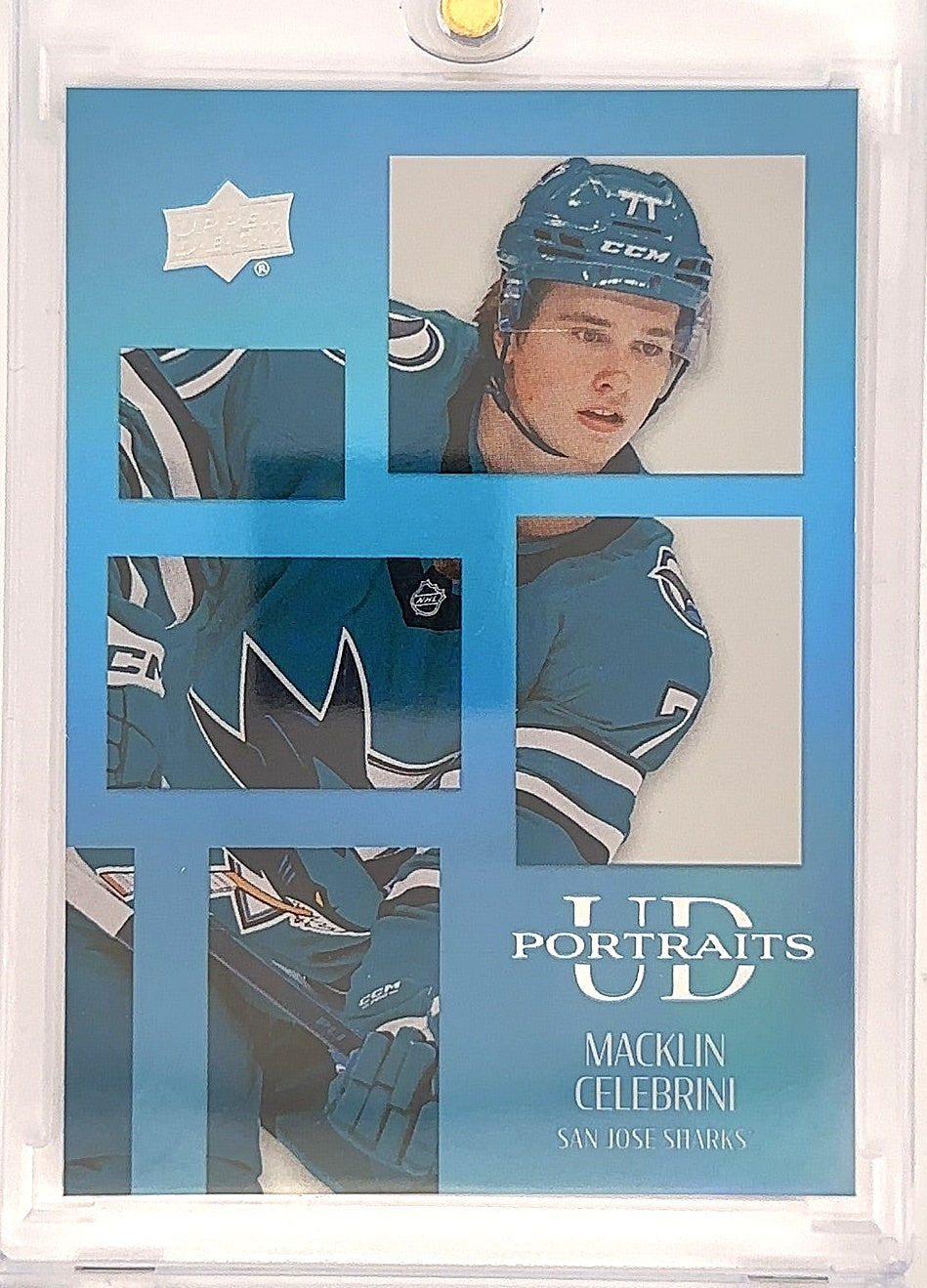 2024-25 Upper Deck Series 2 Hockey Macklin Celebrini Portraits P37 — front