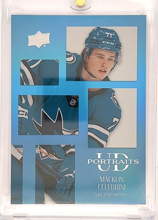 2024-25 Upper Deck Series 2 Hockey Macklin Celebrini Portraits P37 — front