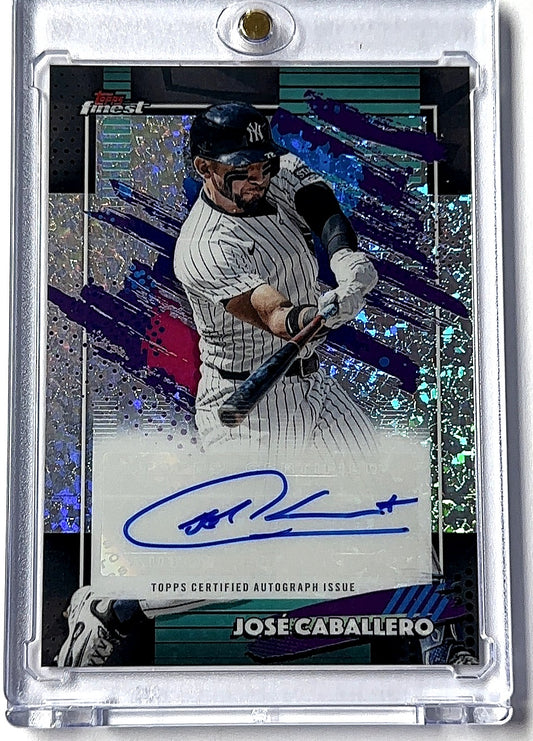 2026 Topps Finest Mega Autograph Jose Caballero [Mini-Diamond Refractor] #FMA-JC AUTO — front