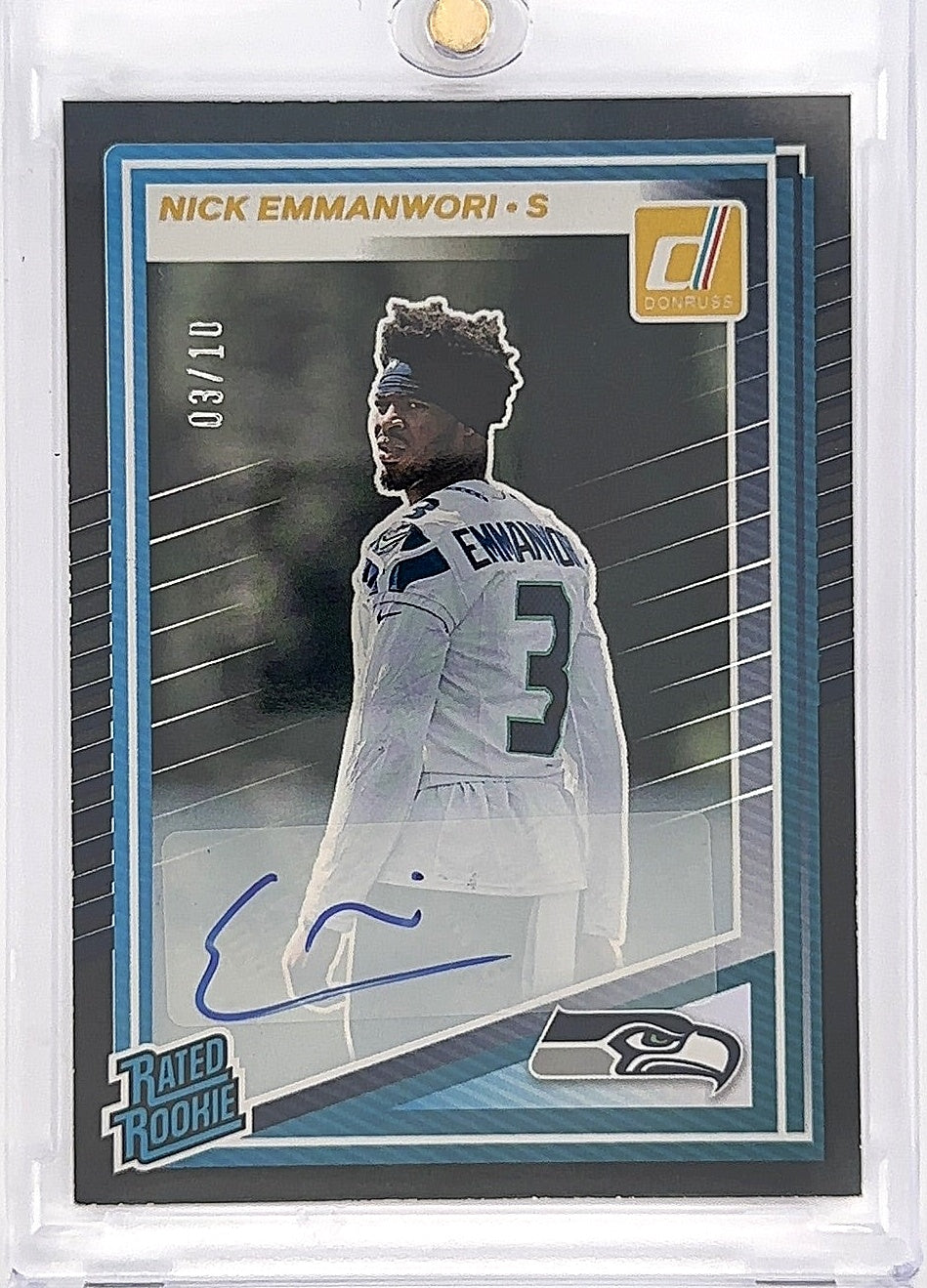2025 Panini Donruss Nick Emmanwori [Black Autograph] #348 — front