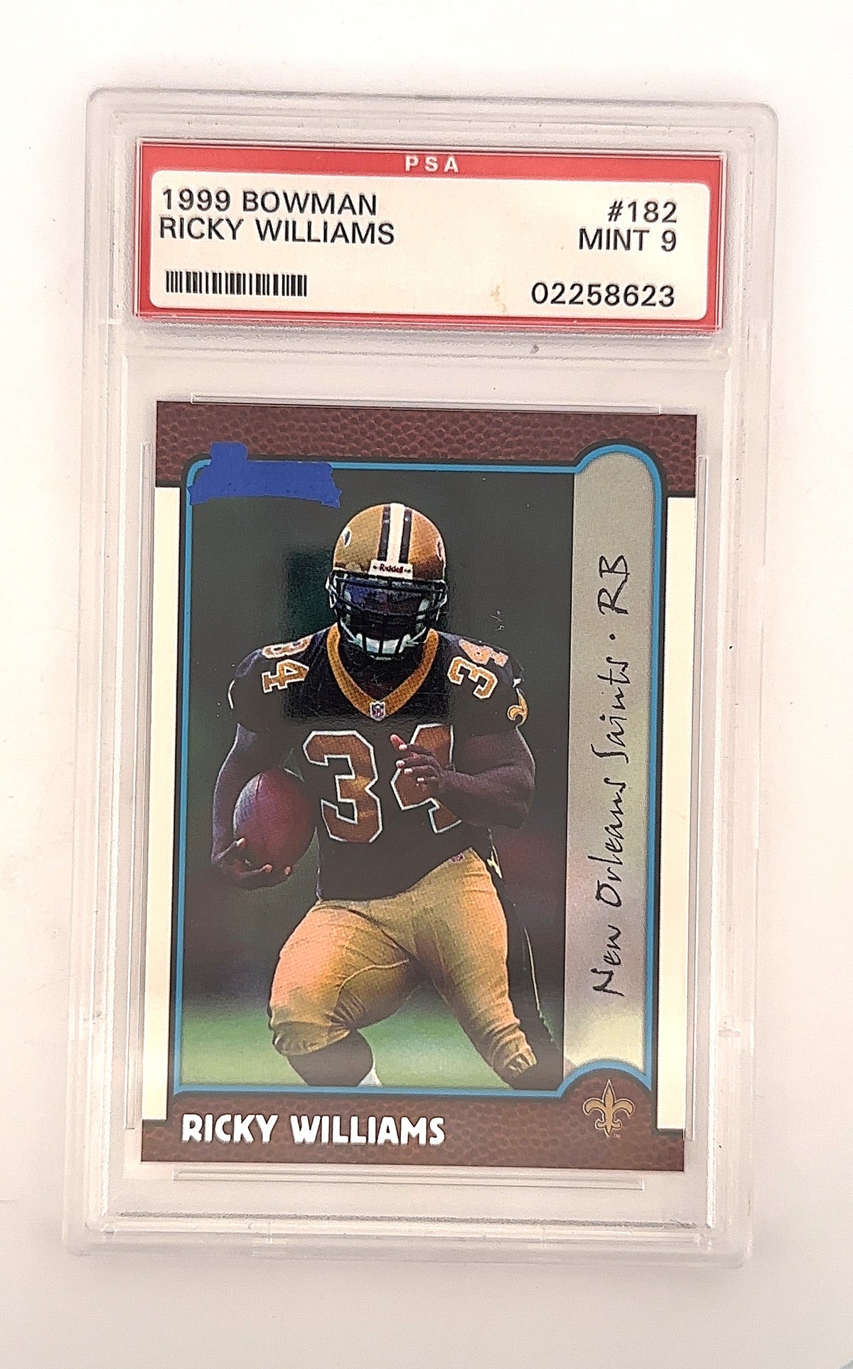 1999 Bowman Ricky Williams [Interstate] #182 PSA 9 — front