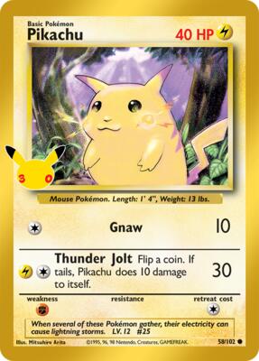 Pikachu #58/102 — stock