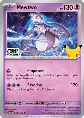 Mewtwo - 063/128 (What's Your Favorite Stamp) #063/128 — stock