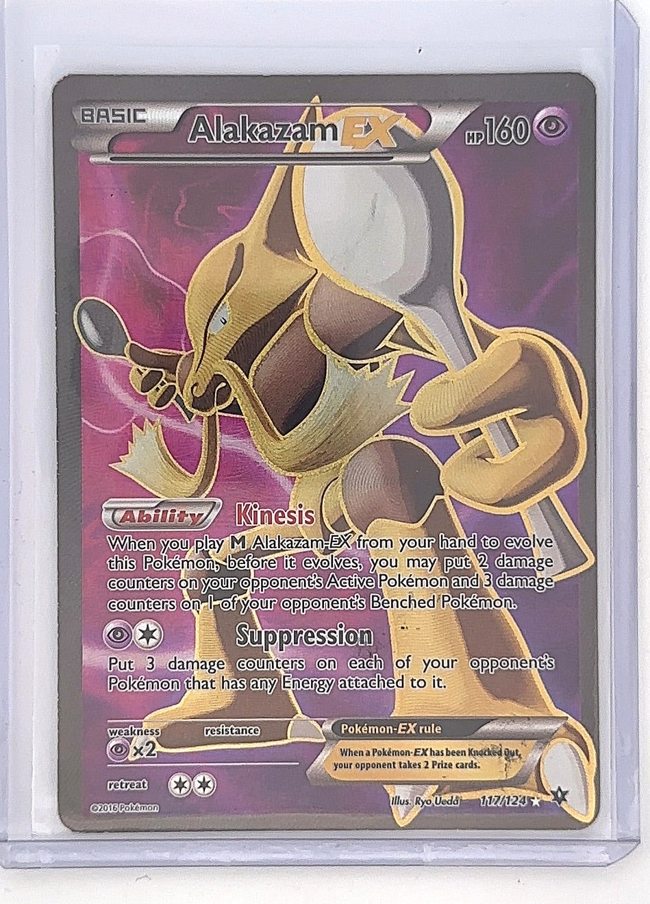 Alakazam EX (Full Art) #117/124 [DAMAGED] — front
