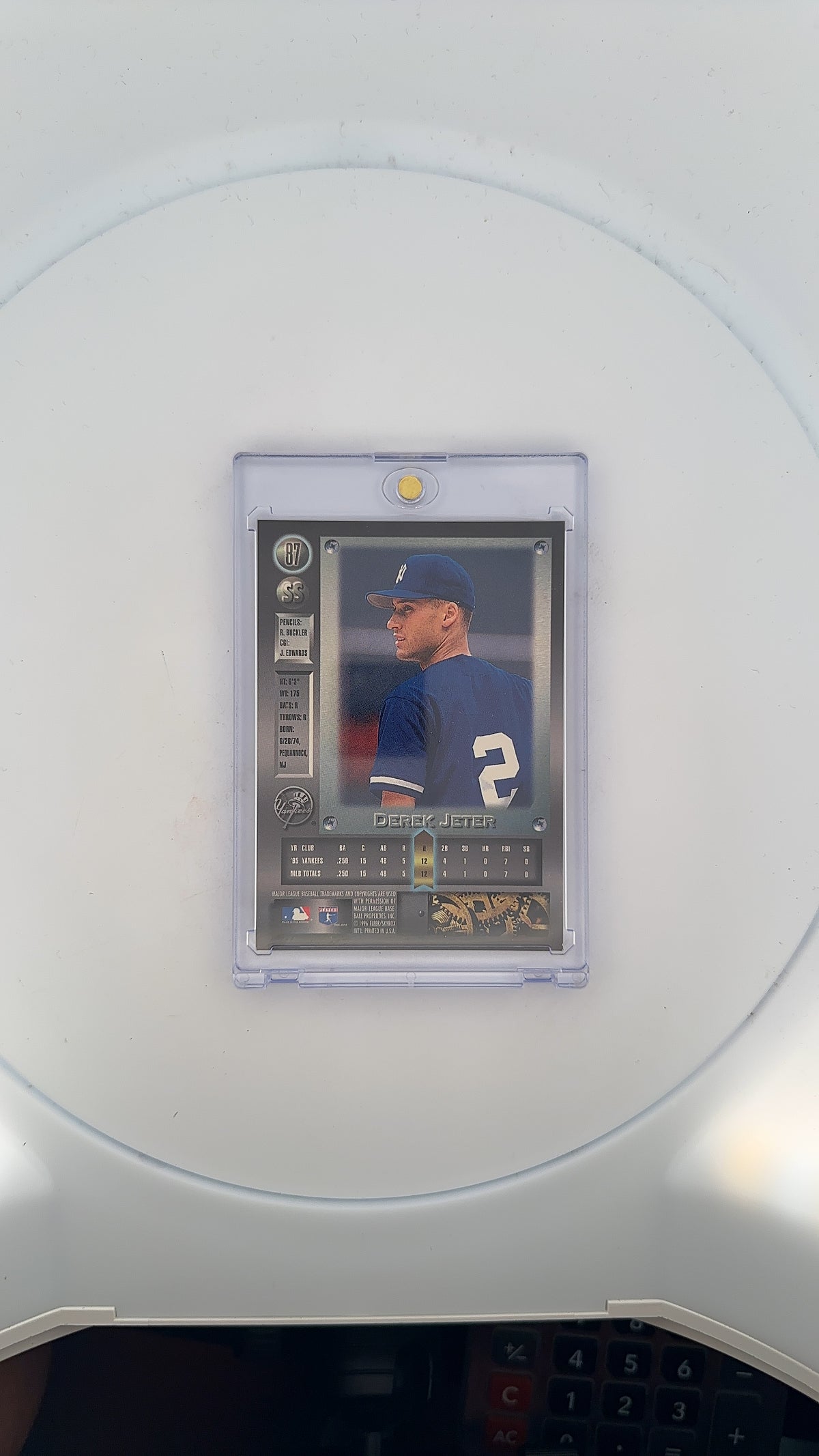 Derek Jeter 1996 Metal Universe #87 — back