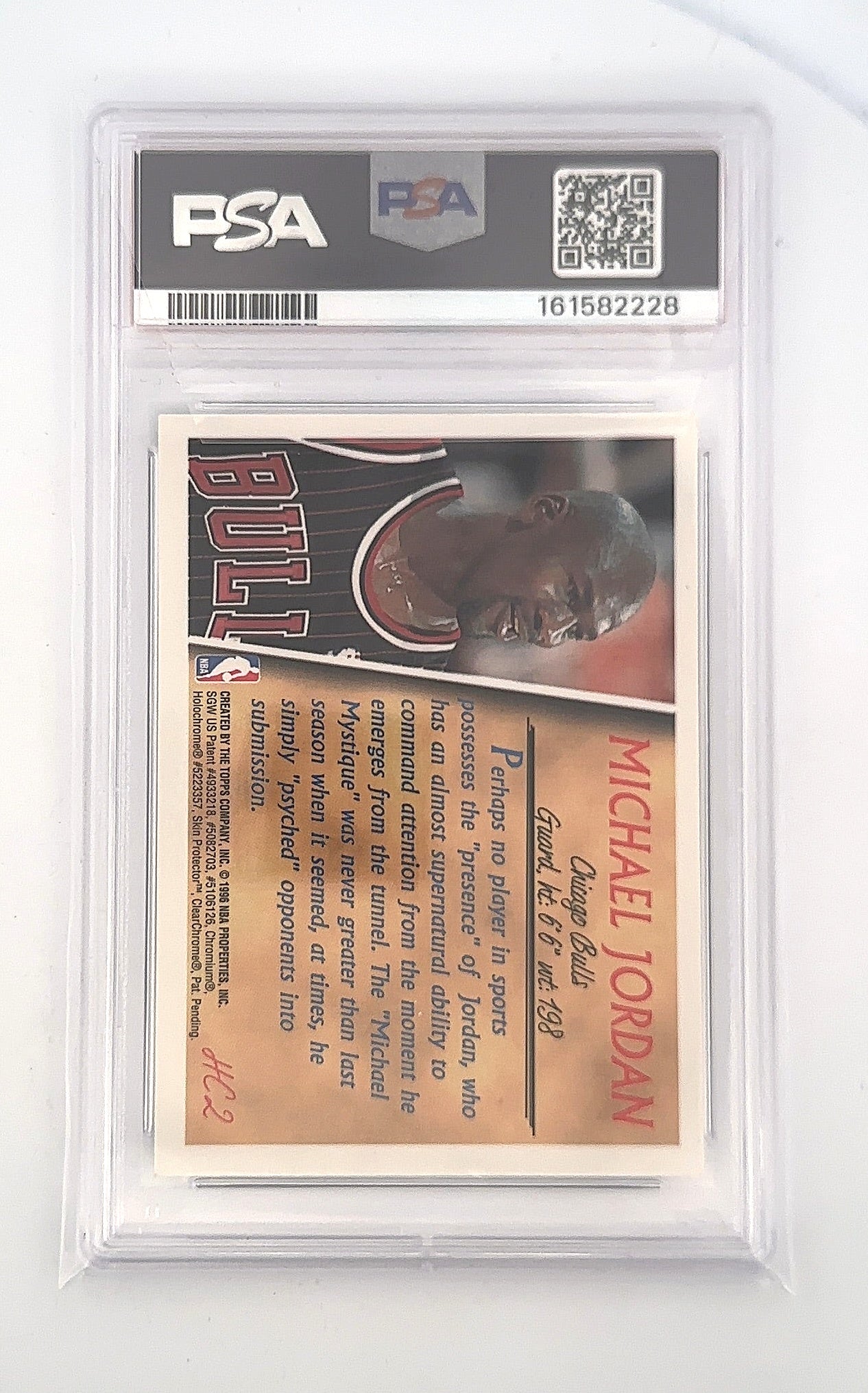 1996 Topps Holding Court Michael Jordan #HC2 PSA 8 — back