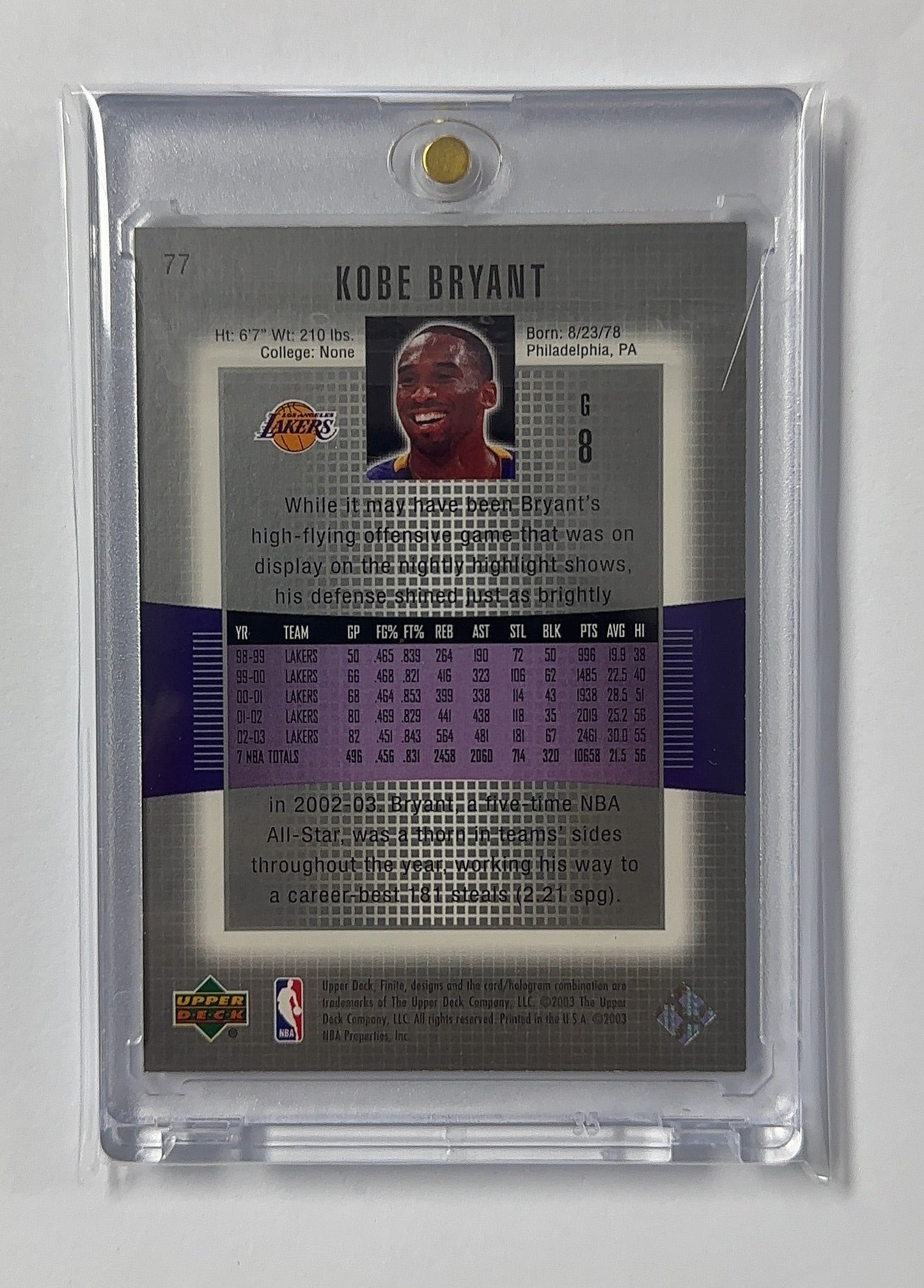 Kobe Bryant Finite — back