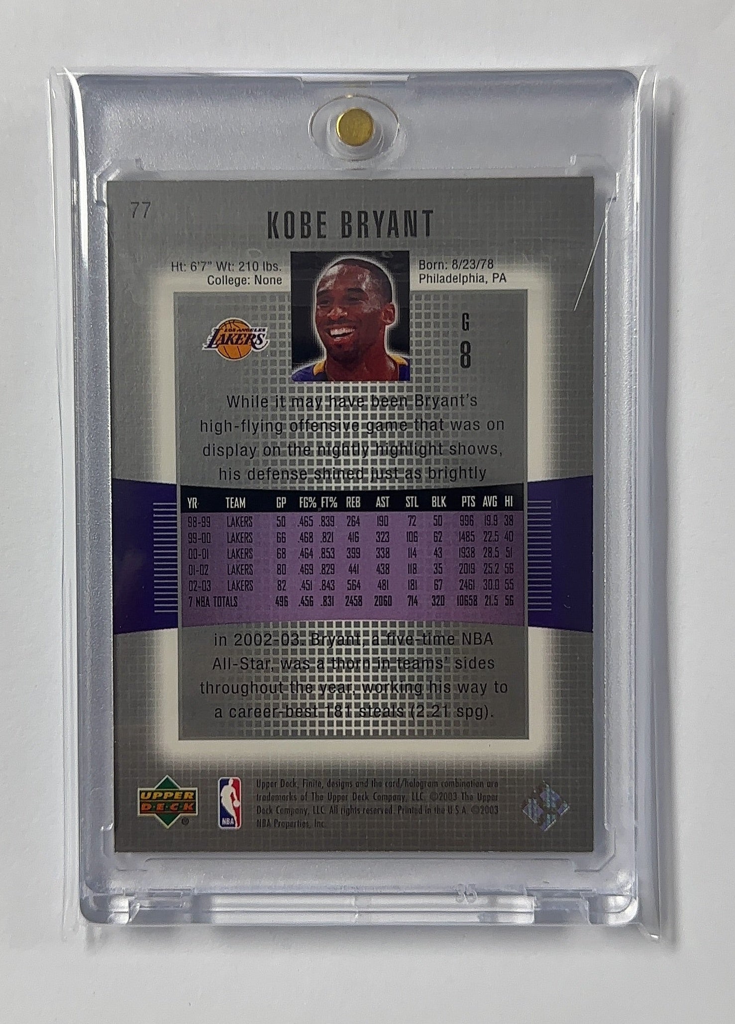 Kobe Bryant Finite — back