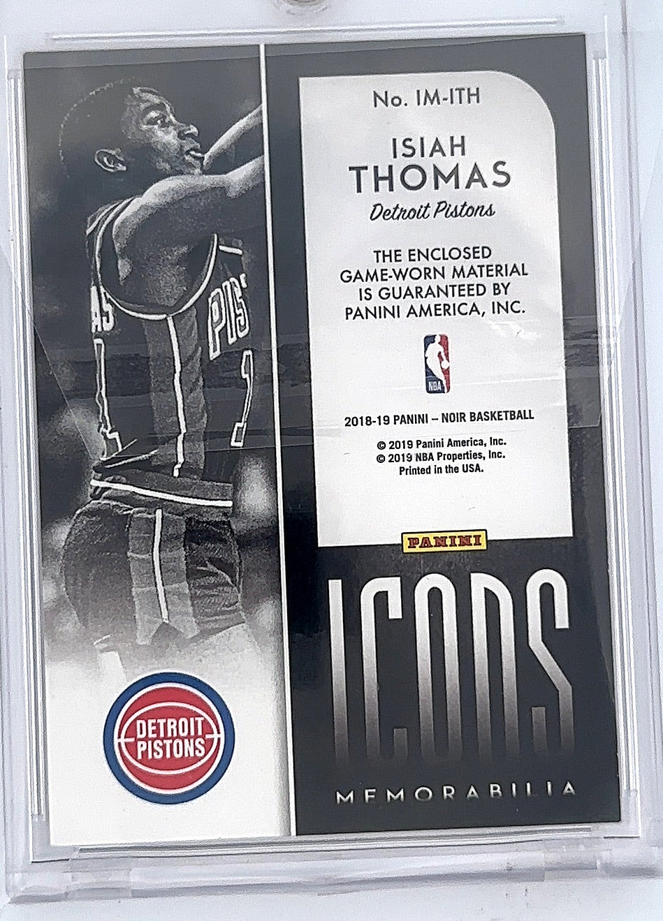 Isiah Thomas 01/40 Patch 2019 — back