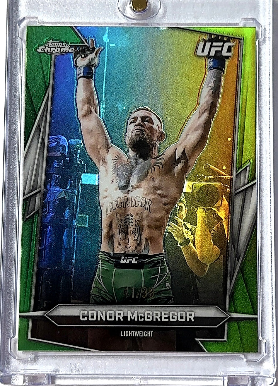 Conor McGregor Topps Chrome Green Refractor /99 — front