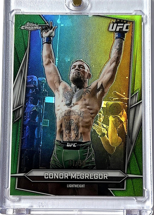 Conor McGregor Topps Chrome Green Refractor /99 — front