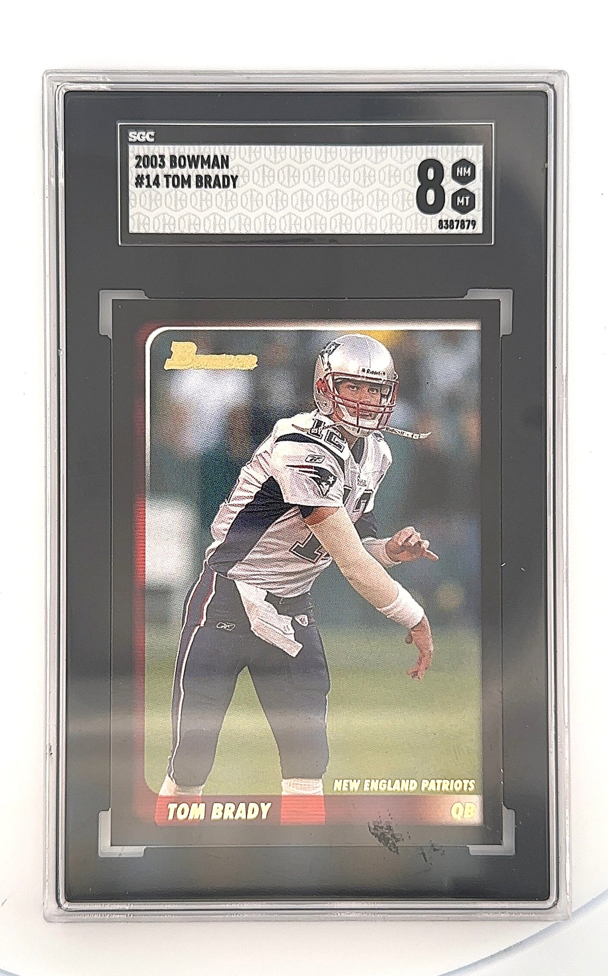 Tom Brady 2003 Bowman #14 SGC NM/MT 8 — front