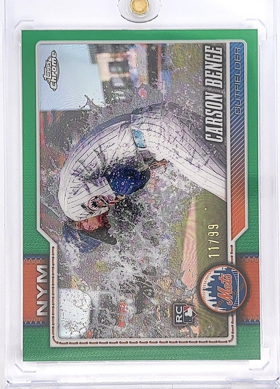 2026 Topps Chrome Carson Benge Rookie RC [Green Refractor] #87 — front
