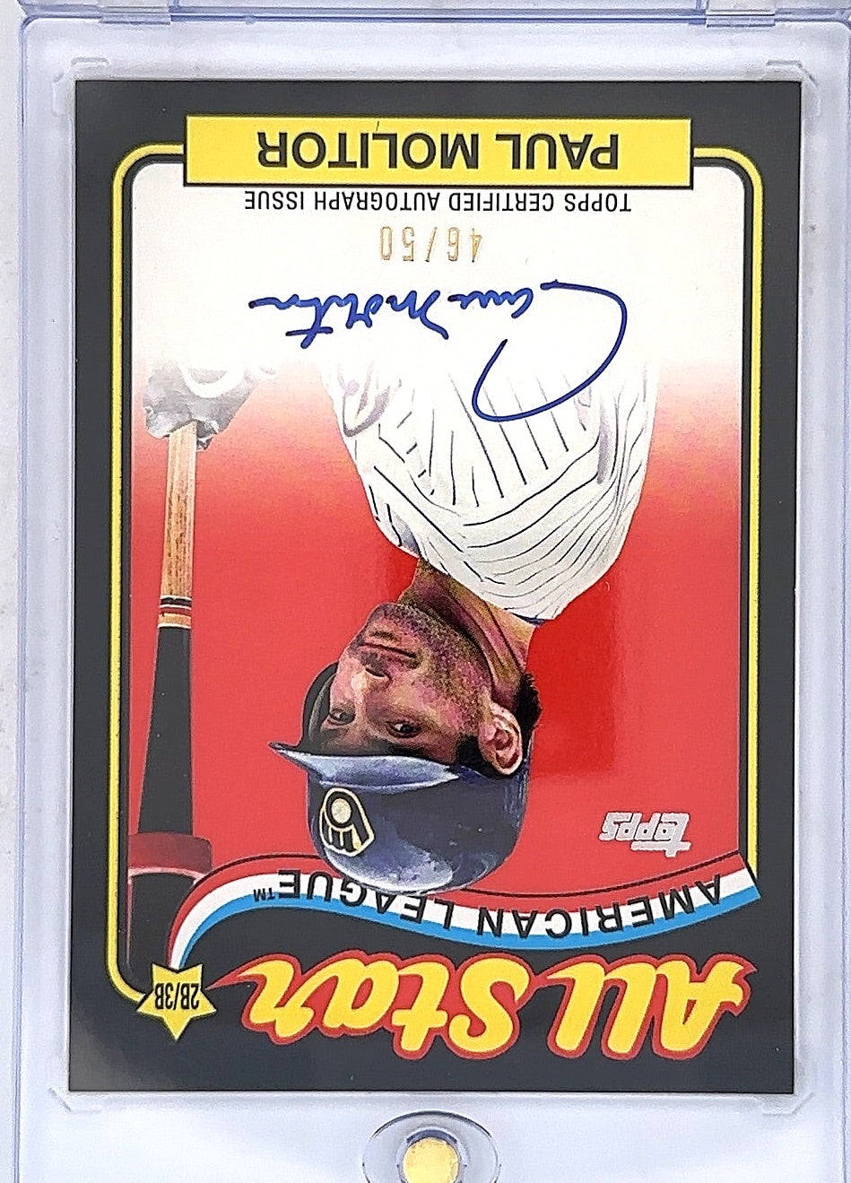Paul Molitor Topps Certified Autograph 46/50 — front