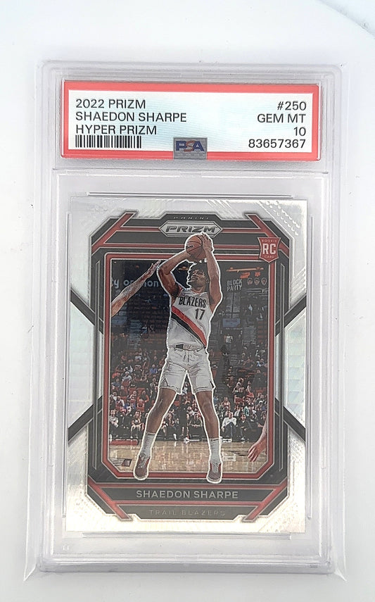 Shaedon Sharpe 2022 Hyper Prizm 250 PSA GEM MT 10 — front