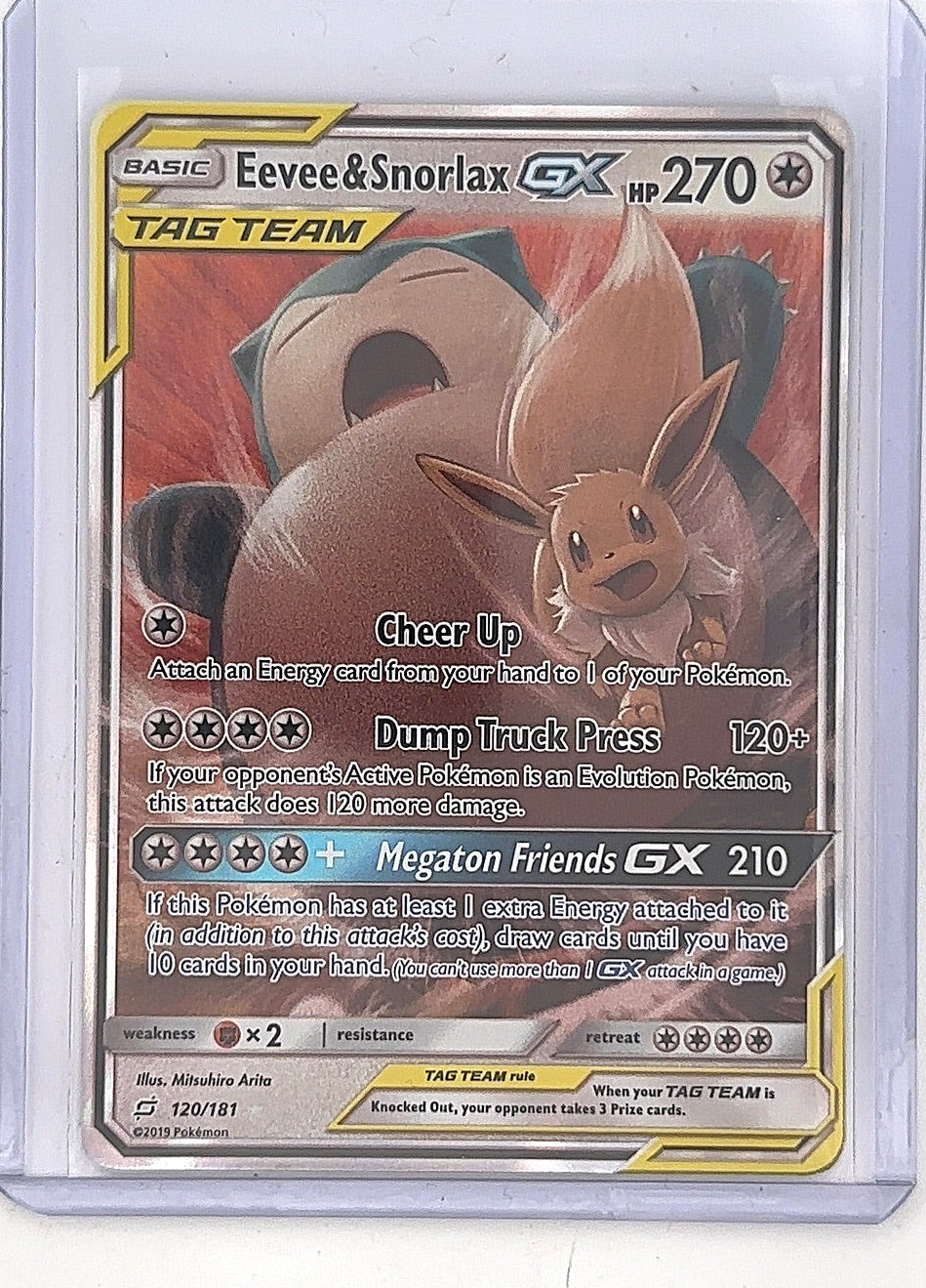 Eevee & Snorlax GX #120/181 — front