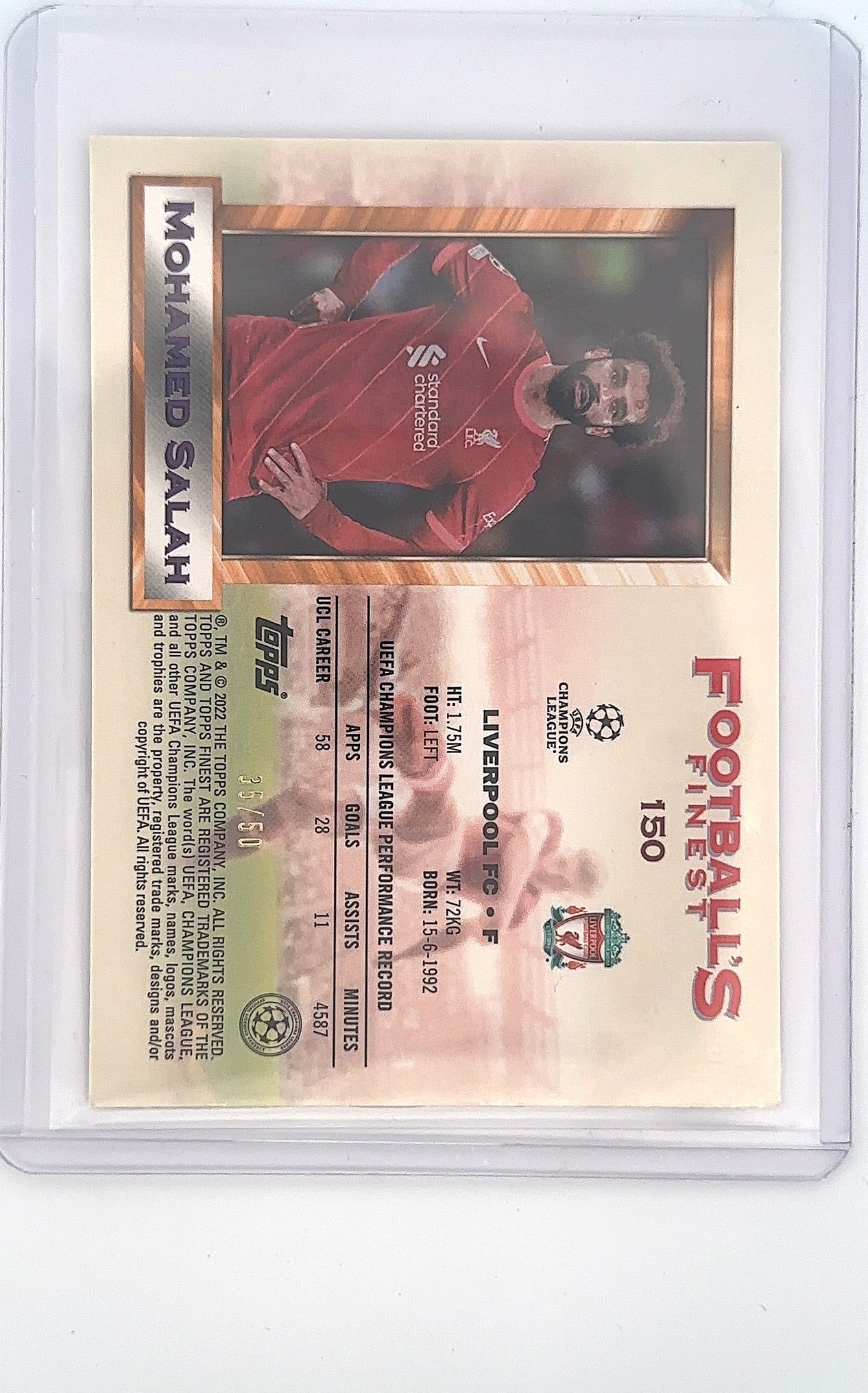 Mohamed Salah Footballs Finest 150 /50 — back