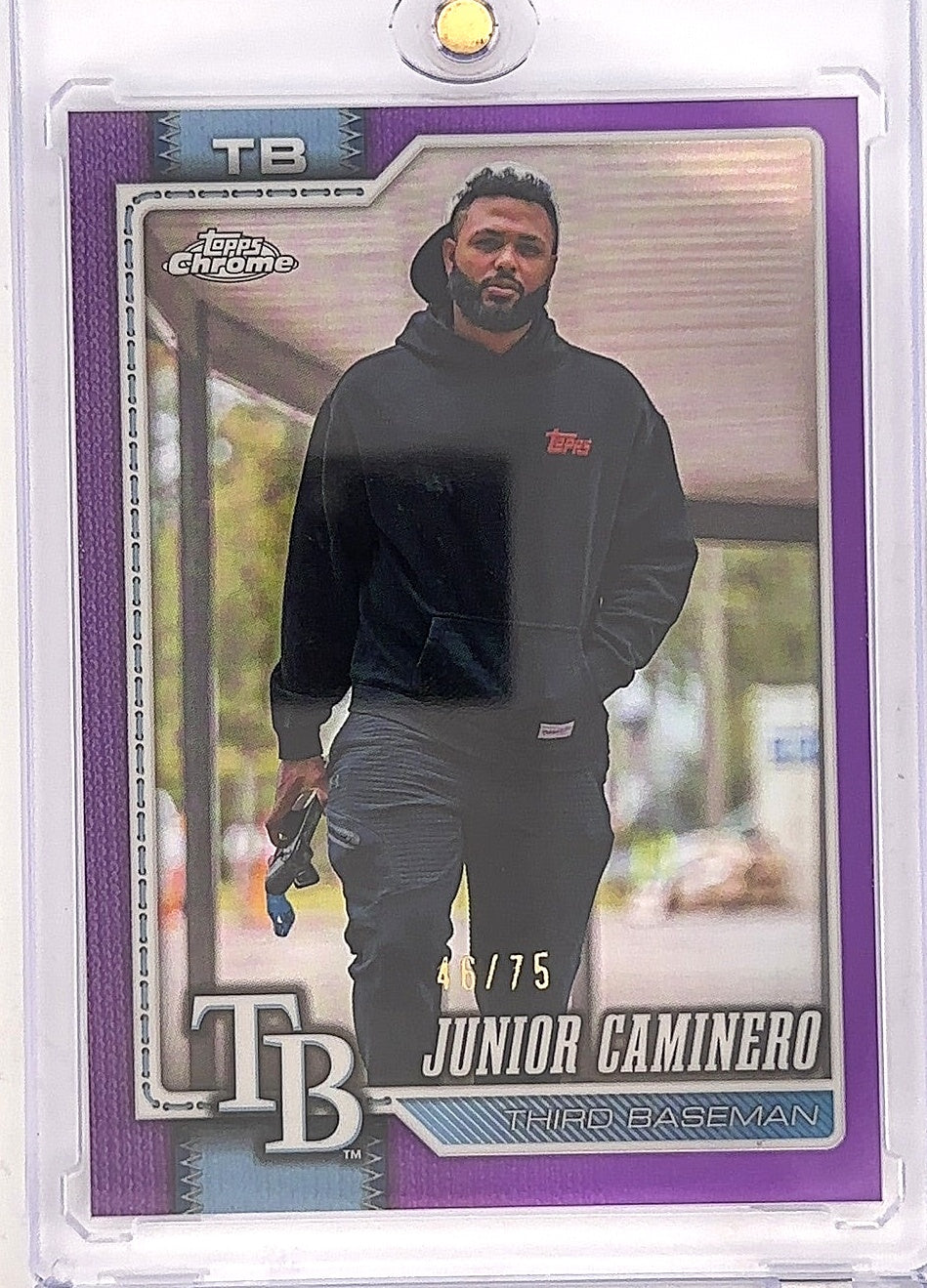 2026 Topps Chrome Junior Caminero [Purple Image Variation] #130 — front