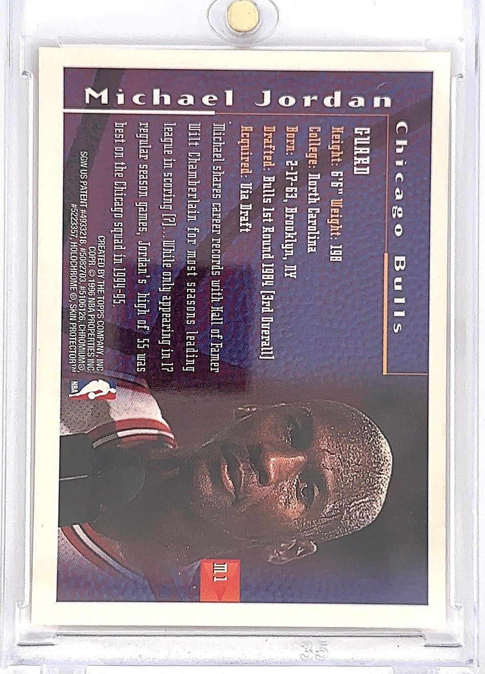 1995 Finest Mystery Michael Jordan [Orange Bordered] #M1 — back
