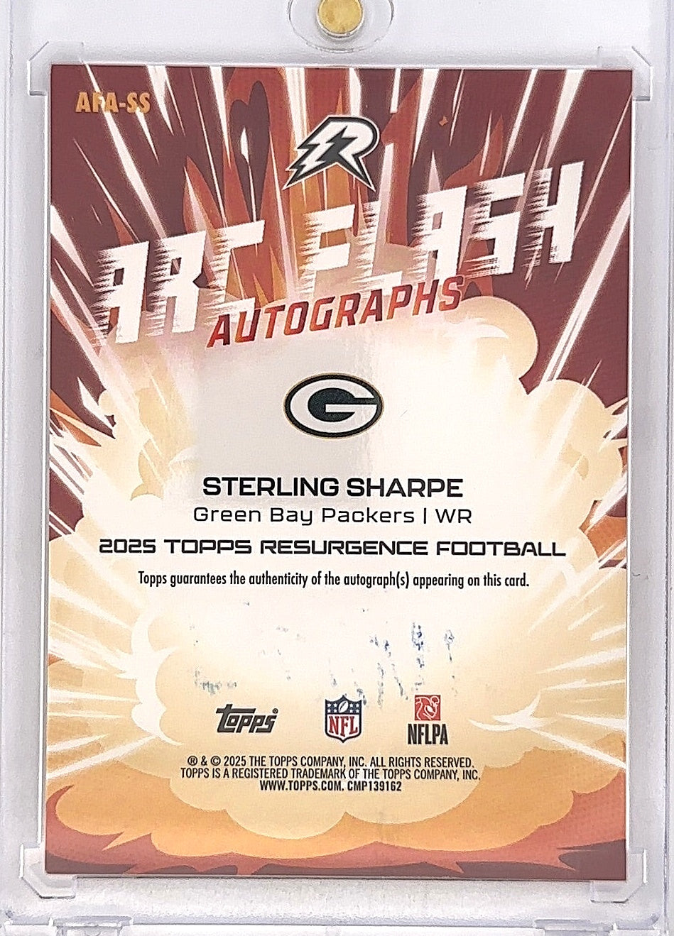 2025 Topps Resurgence Arc Flash Autograph Sterling Sharpe /10 [Pink] #AFA-SS — back