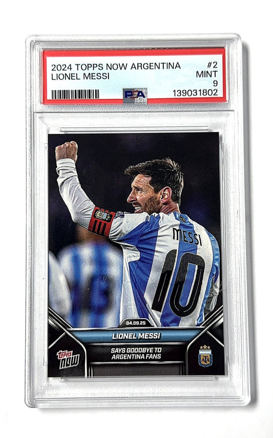 2024 Topps Now Argentina Lionel Messi PSA MINT 9 — front