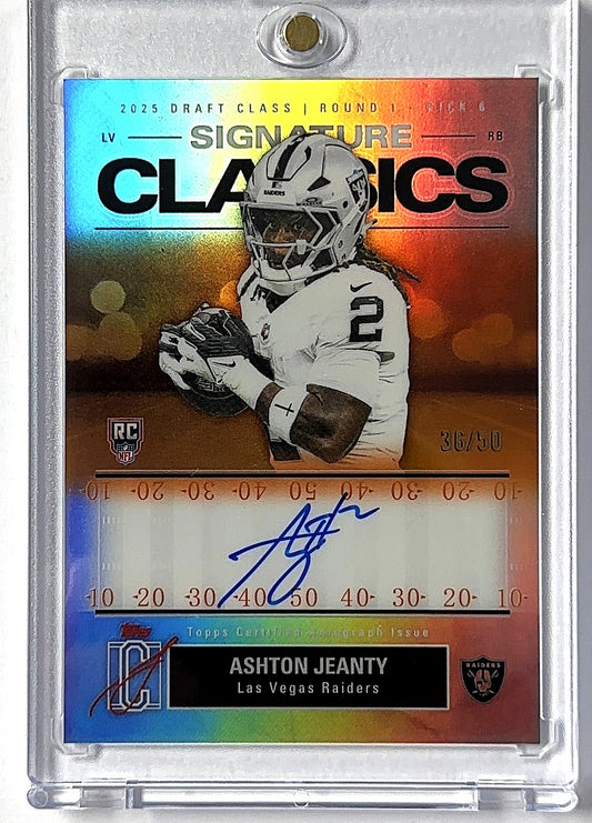 2025 Topps Signature Class Classics Ashton Jeanty [Orange] #SC-AJ RC AUTO — front